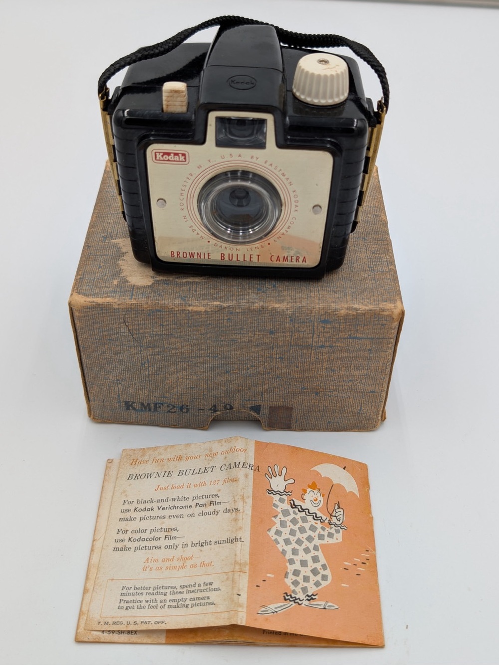 Kodak Brownie Bullet Camera in Black and Cream